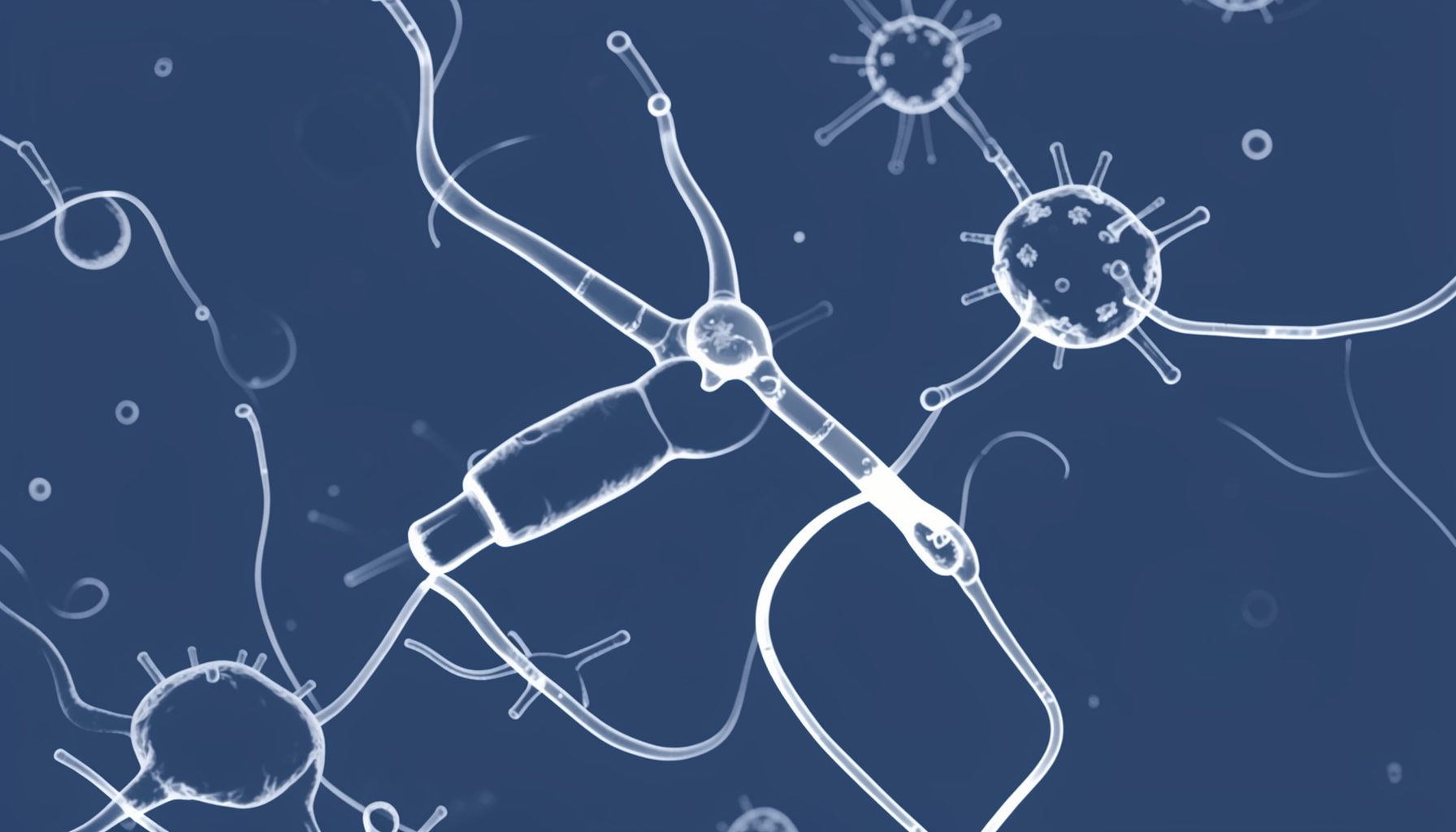 Muted navy and white abstract medical imagery suggesting anticoagulation monitoring