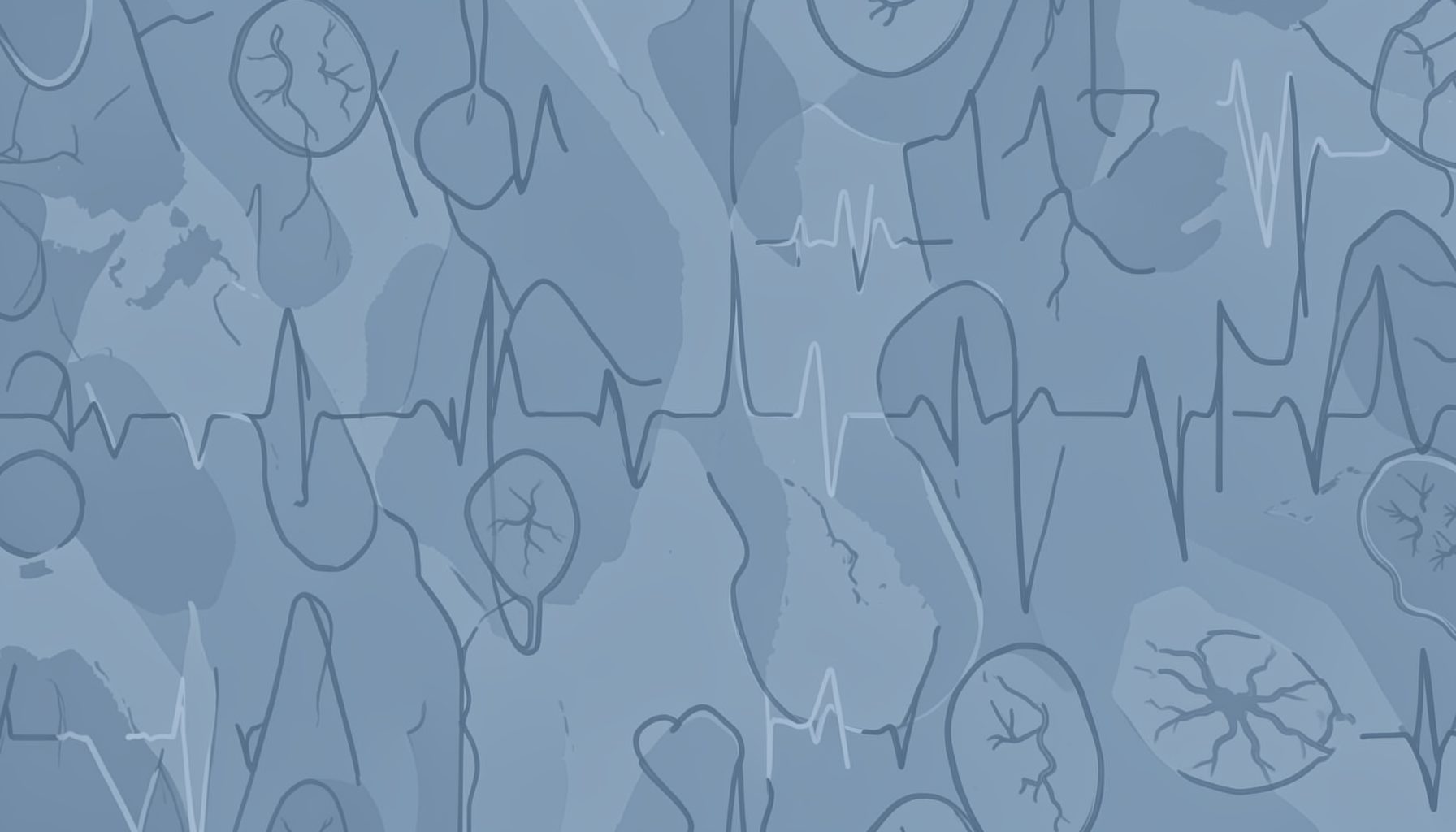 Muted blue-gray abstract pattern suggesting atrial fibrillation treatment themes